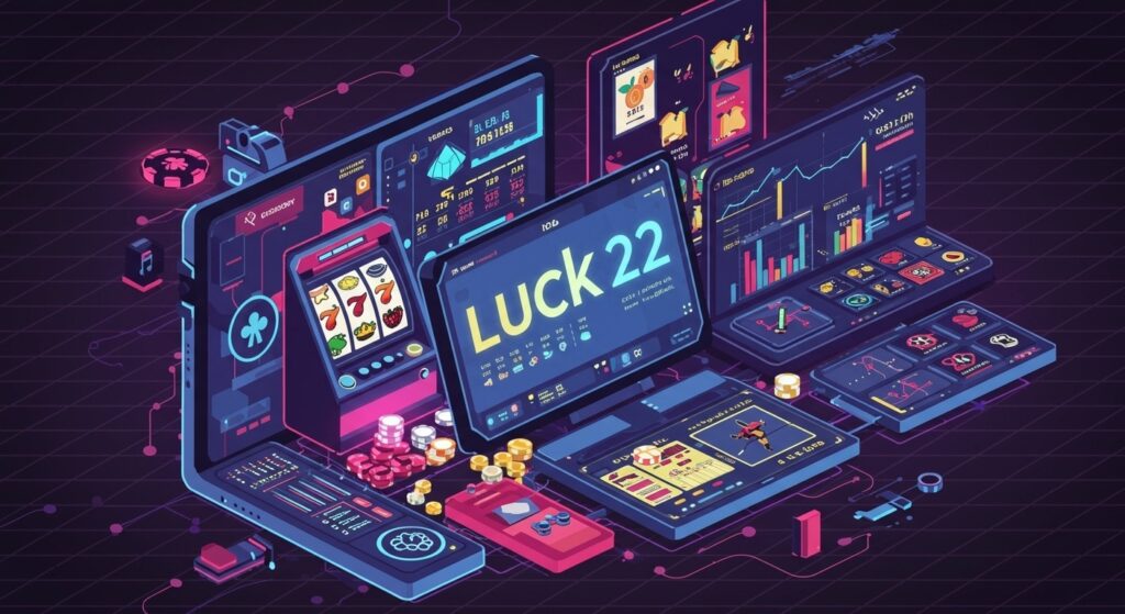 Luck 22 gaming platform showcasing casino games, sports betting, and multiplayer features