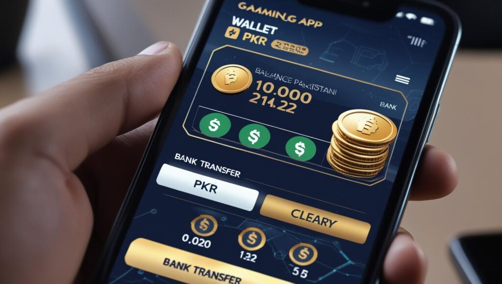 Luck 22 APK in-app wallet showing real PKR balance and withdrawal options like JazzCash and EasyPaisa