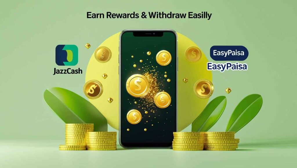 Luck 22 Game Play Store rewards and withdrawal options via JazzCash, EasyPaisa, and bank accounts