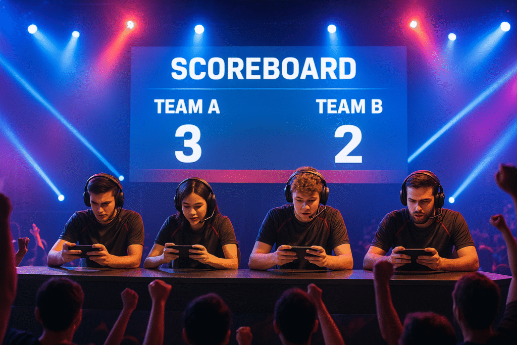 Esports tournament scene featuring Luck 22 Mobile Game players competing live