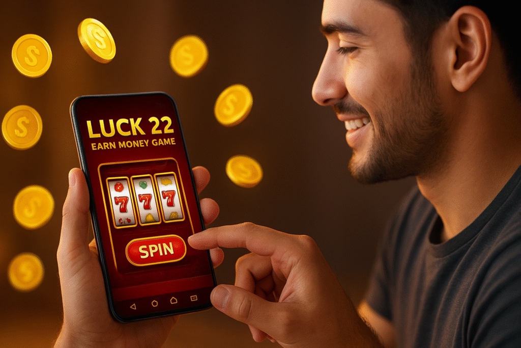Luck 22 Earn Money Game mobile app – play casino games and earn cash online in Pakistan.