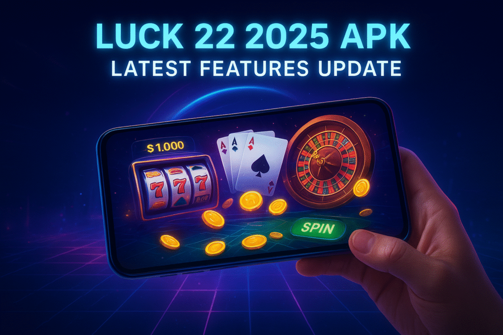 Luck 22 2025 APK latest features update showcasing futuristic casino-style mobile gameplay.