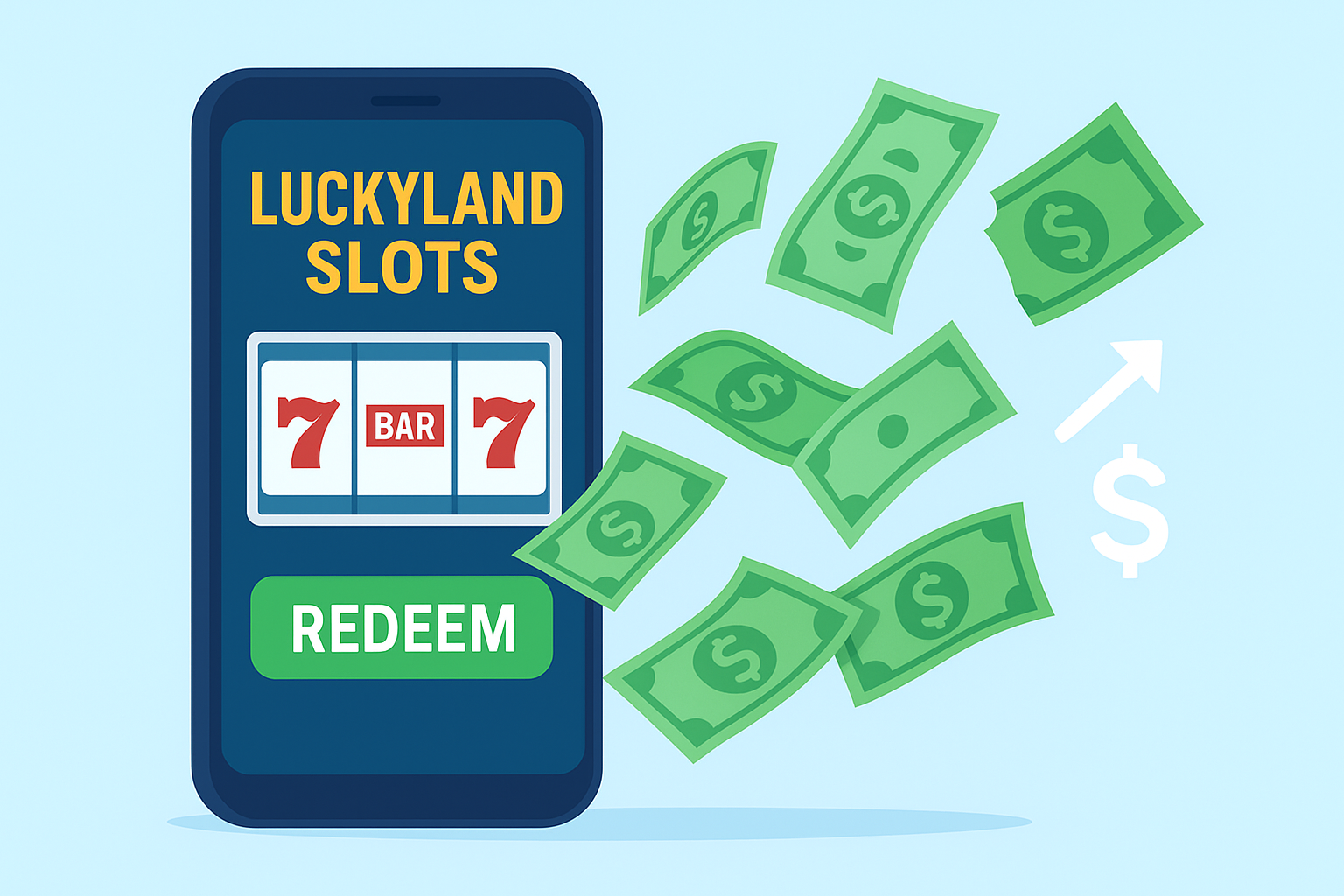 LuckyLand Slots cashing out Sweeps Coins into real money rewards